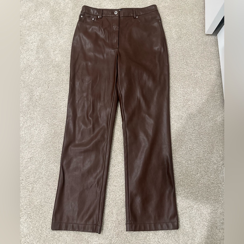 Brown Faux leather pants